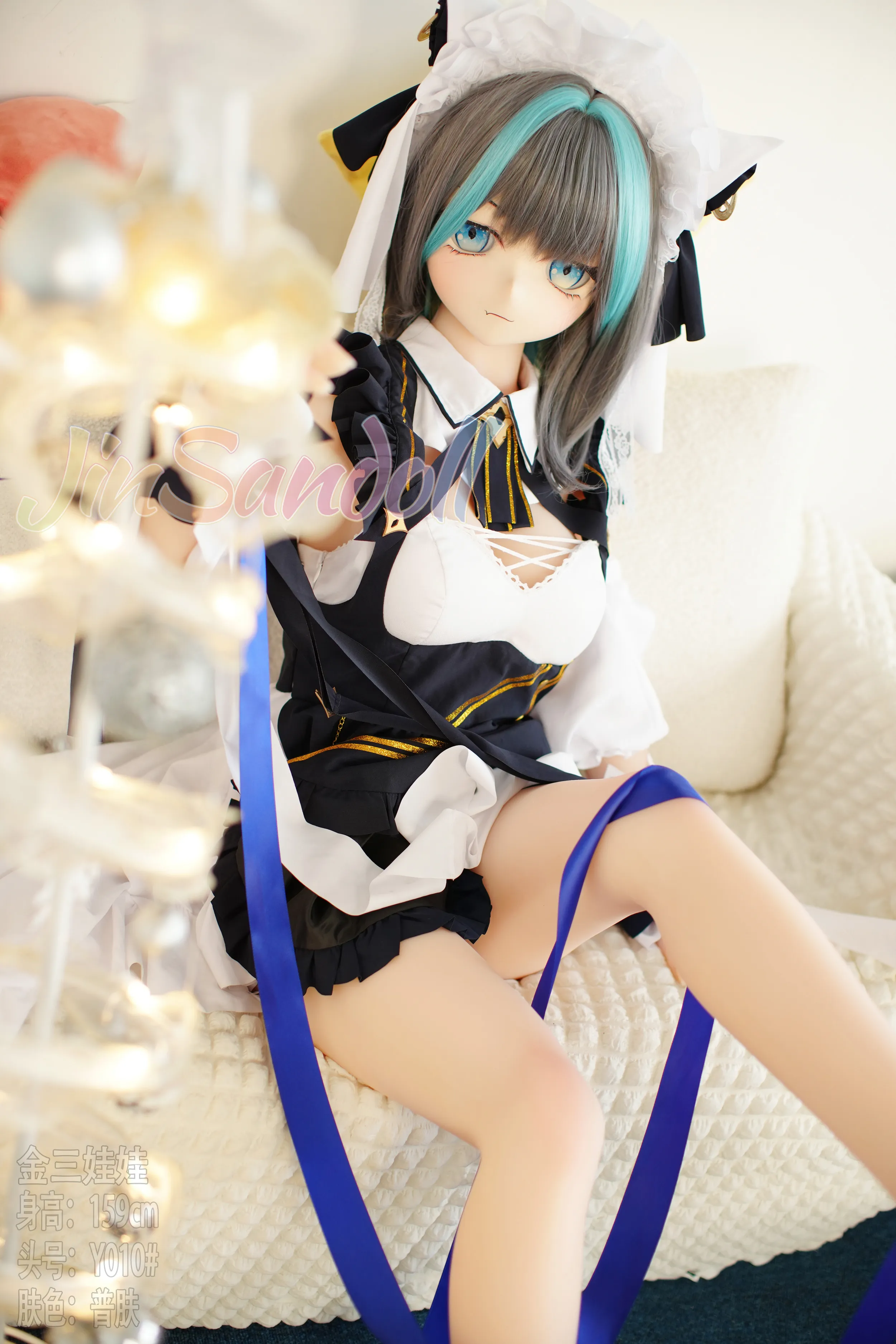 159cm (5ft3) H-Cup Poupée d'amour réaliste style anime Tête en PVC + corps en S-TPE Poupée sexuelle Tête #Y010